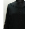 Bluzka Oversize czarna z błyszczącym panelem - boucle